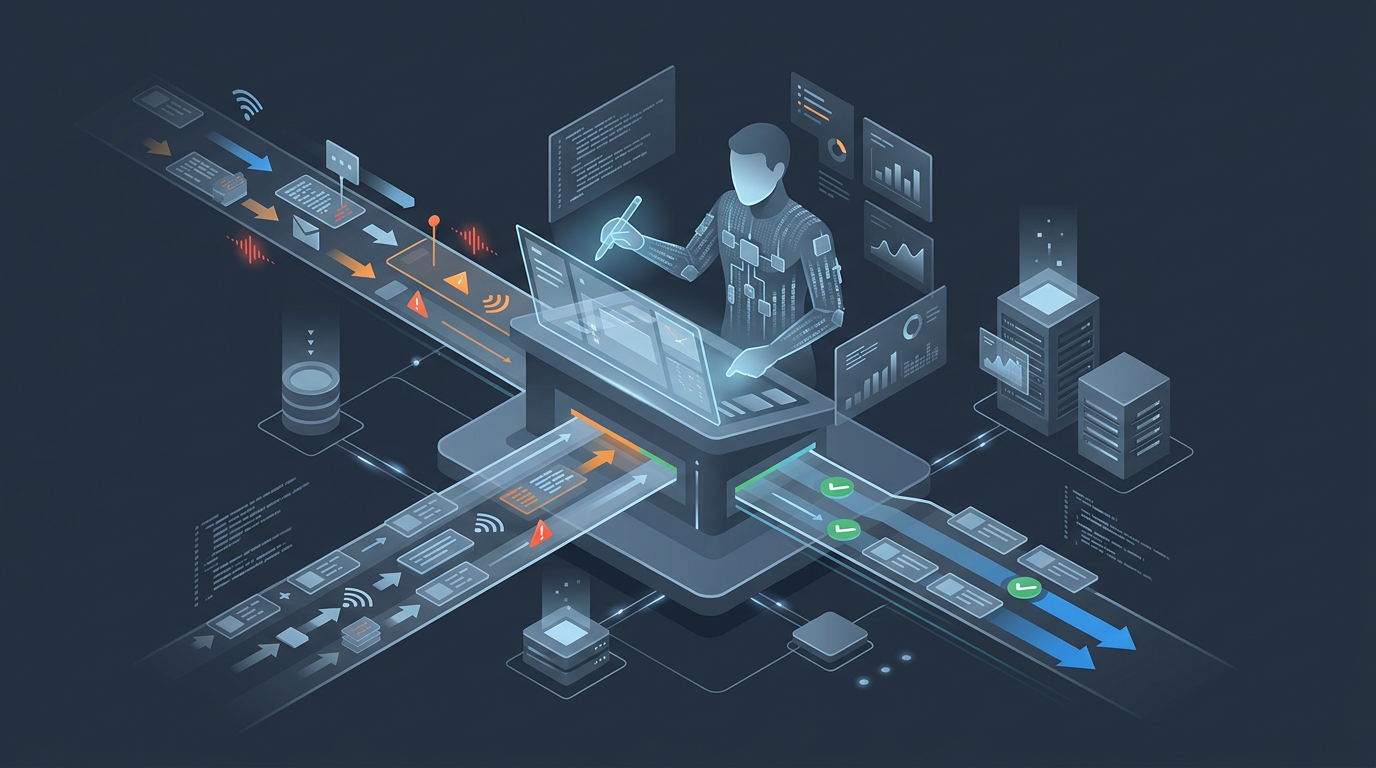 Ein strenger, aber konstruktiver Prüfer in einer digitalen KI-Umgebung